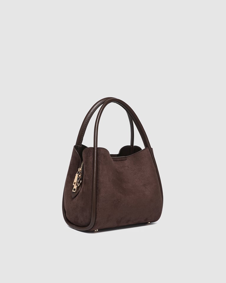 Louenhide Steffie Suede Mini Tote Bag  Chocolate