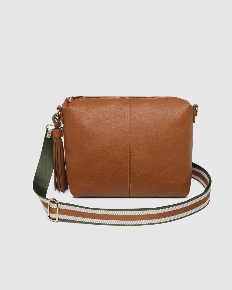 Louenhide Daisy Stripe Crossbody Bag Tan