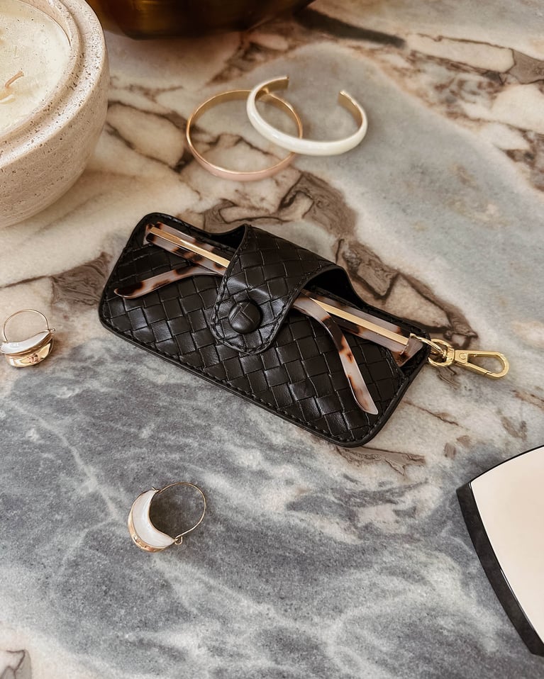 Louenhide Skittle Sunglass Case Woven Black
