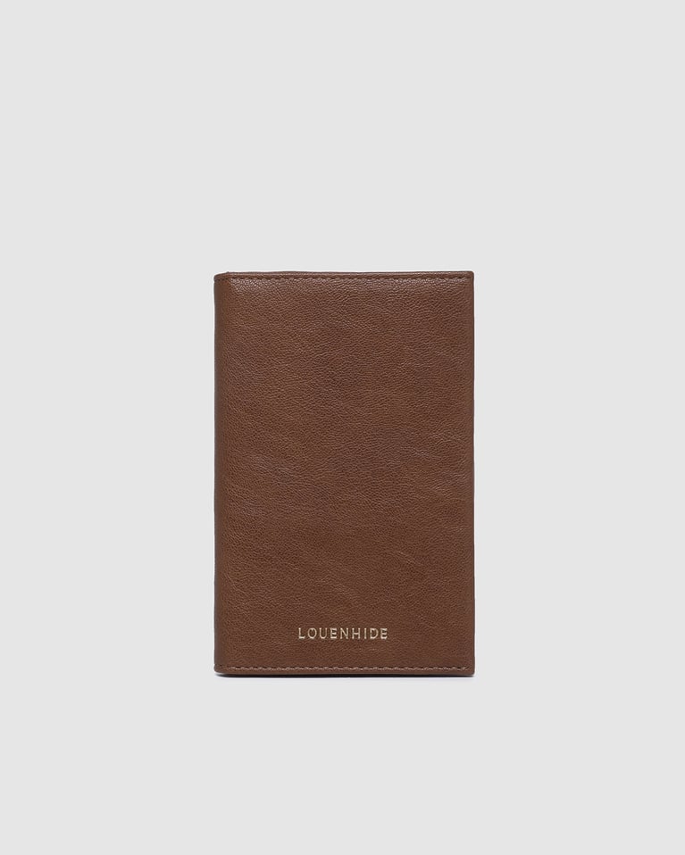 Louenhide Venice Passport Holder Saddle Cognac