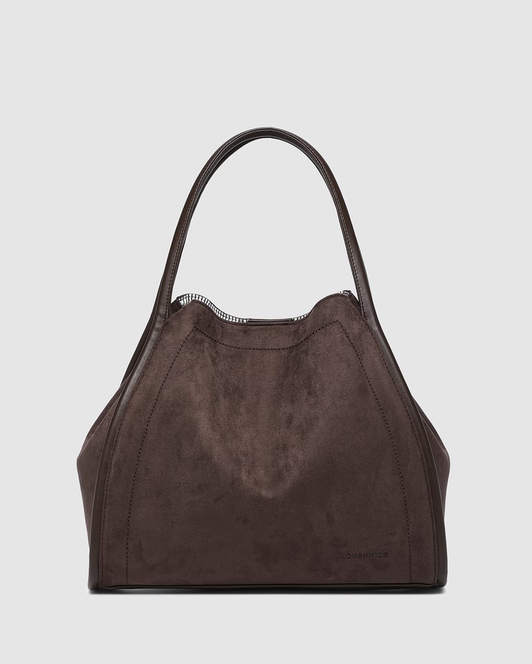 Louenhide Sutton Shoulder Bag Suede Chocolate