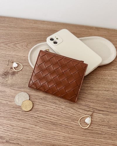 Lily Woven Wallet - Tan - Lifestyle
