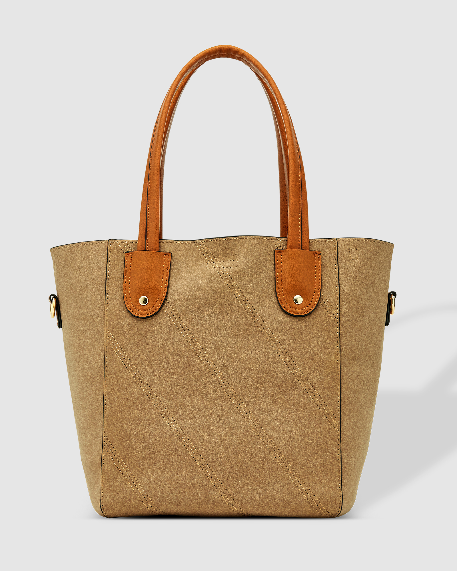 Tan suede store tote bag