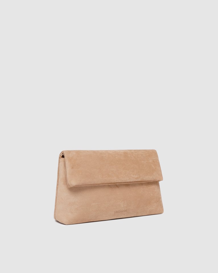 Louenhide Luka Suede Clutch Crossbody  Blonde