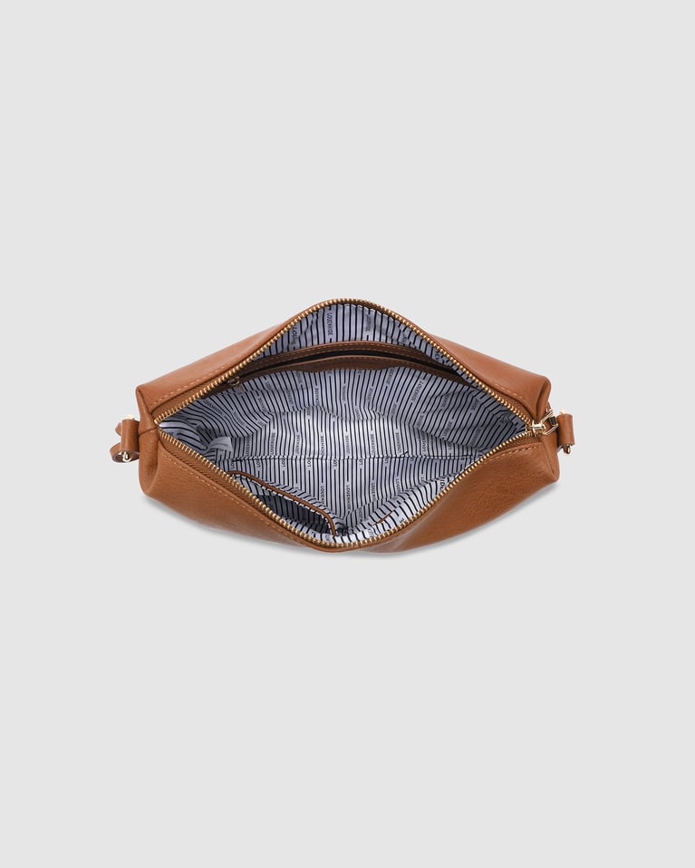 Louenhide Daisy Stripe Crossbody Bag Tan