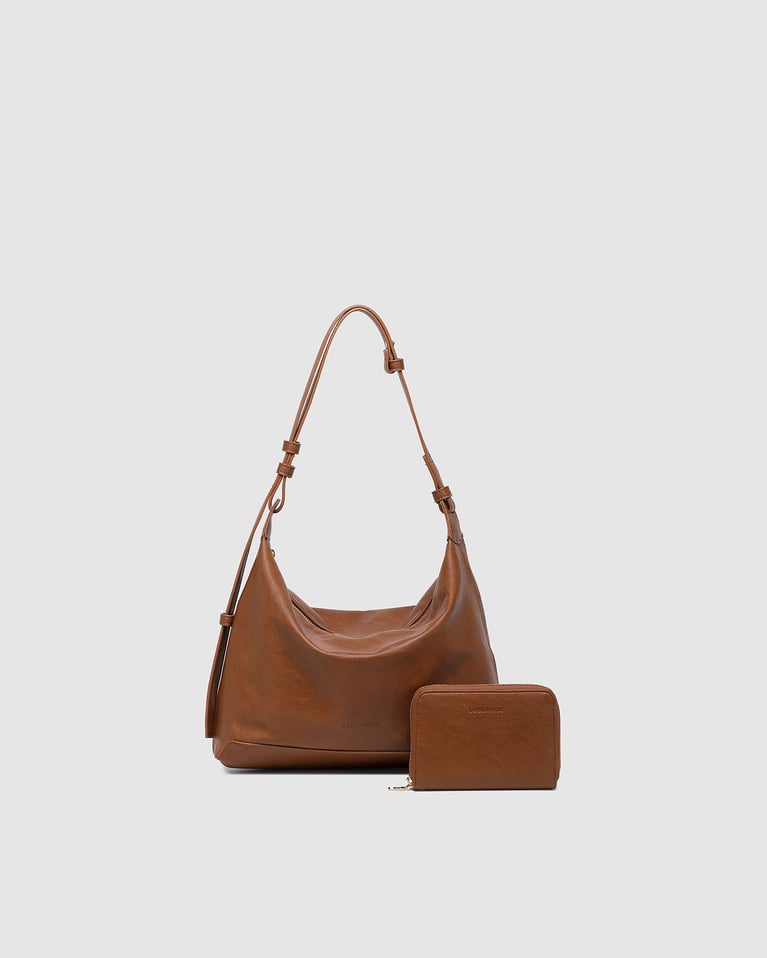 Louenhide Helena Eden Saddle Wallet Set Cognac