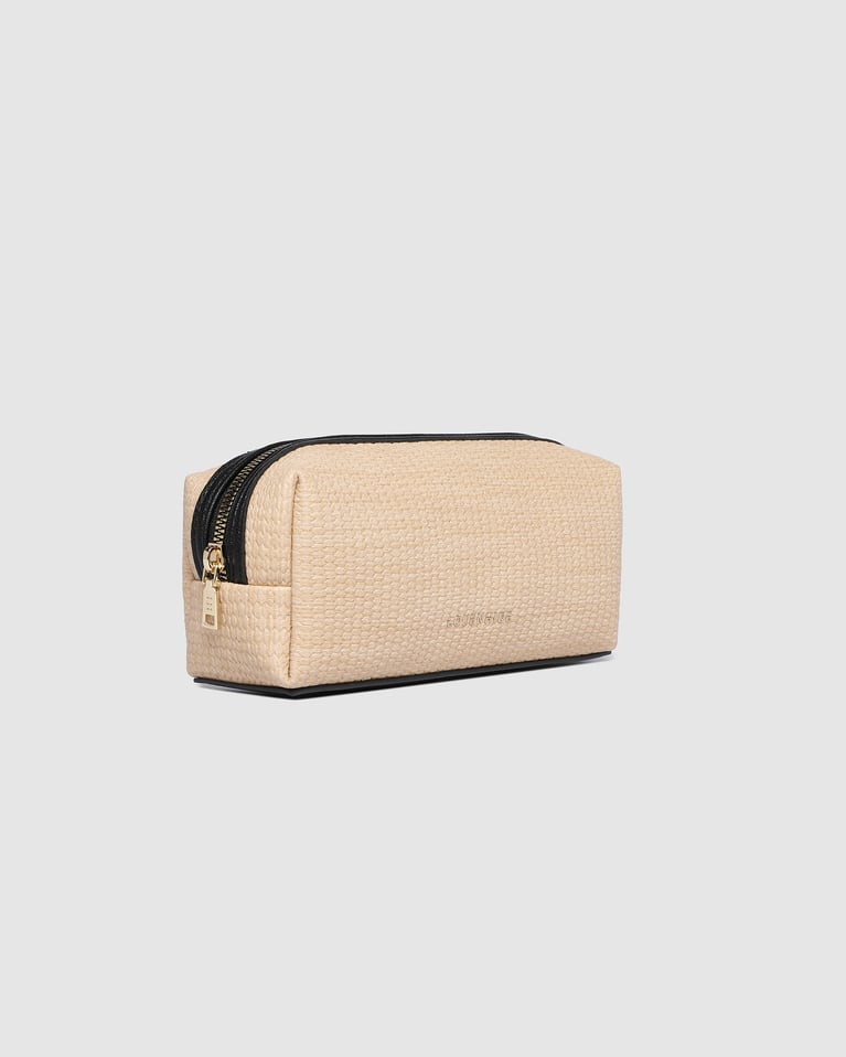 Louenhide Brianna Makeup Bag with Brush Set Natural Black