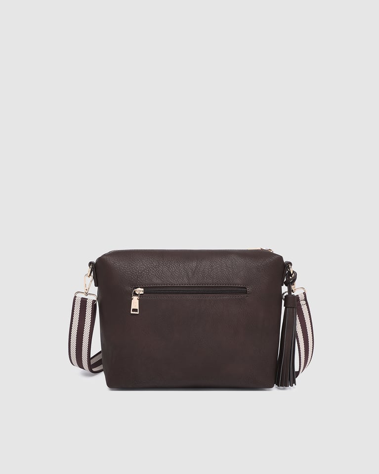 Louenhide Daisy Stripe Crossbody Bag Chocolate