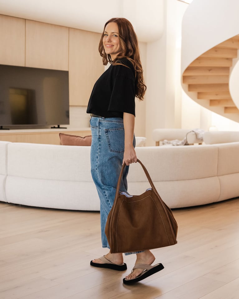 Louenhide Sutton Shoulder Bag Suede Tan