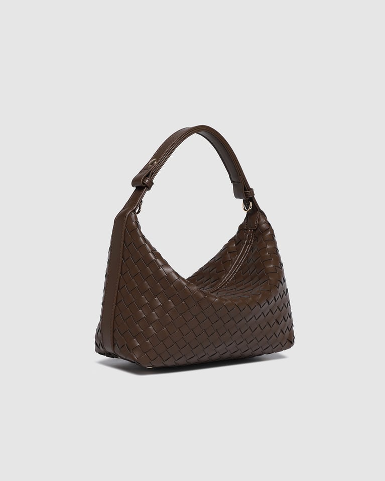 Louenhide Madeline Shoulder Bag Woven Chocolate