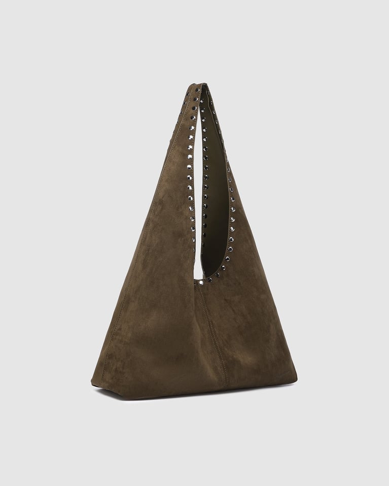 Louenhide Hailey Suede Shoulder Bag   Olive  