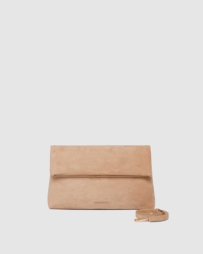 Luka Suede Clutch Crossbody  - Blonde