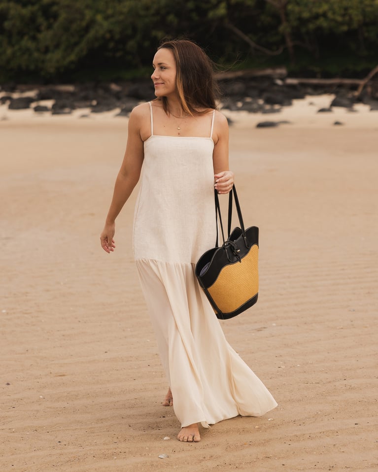 Louenhide Malta Tote Bag Raffia Black