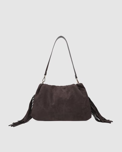 Reese Shoulder Bag - Suede Chocolate