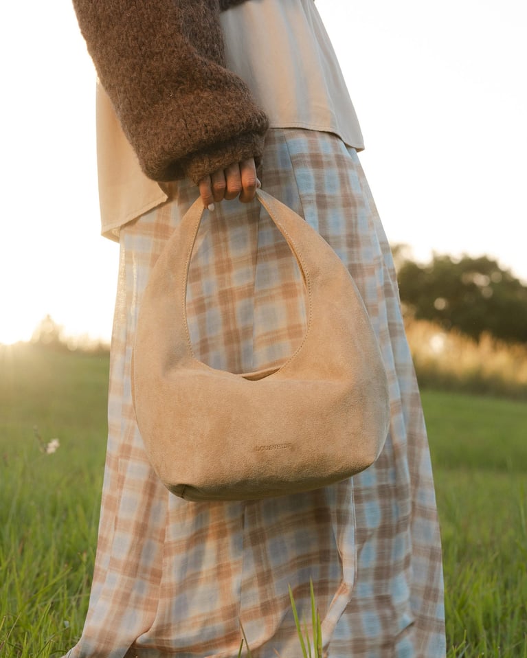 Louenhide Mini Monaco Shoulder Bag Suede Blonde