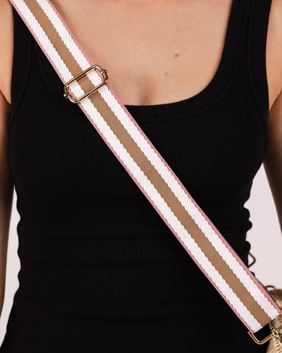 Stripe Bag Strap - Blush Frappe - Lifestyle