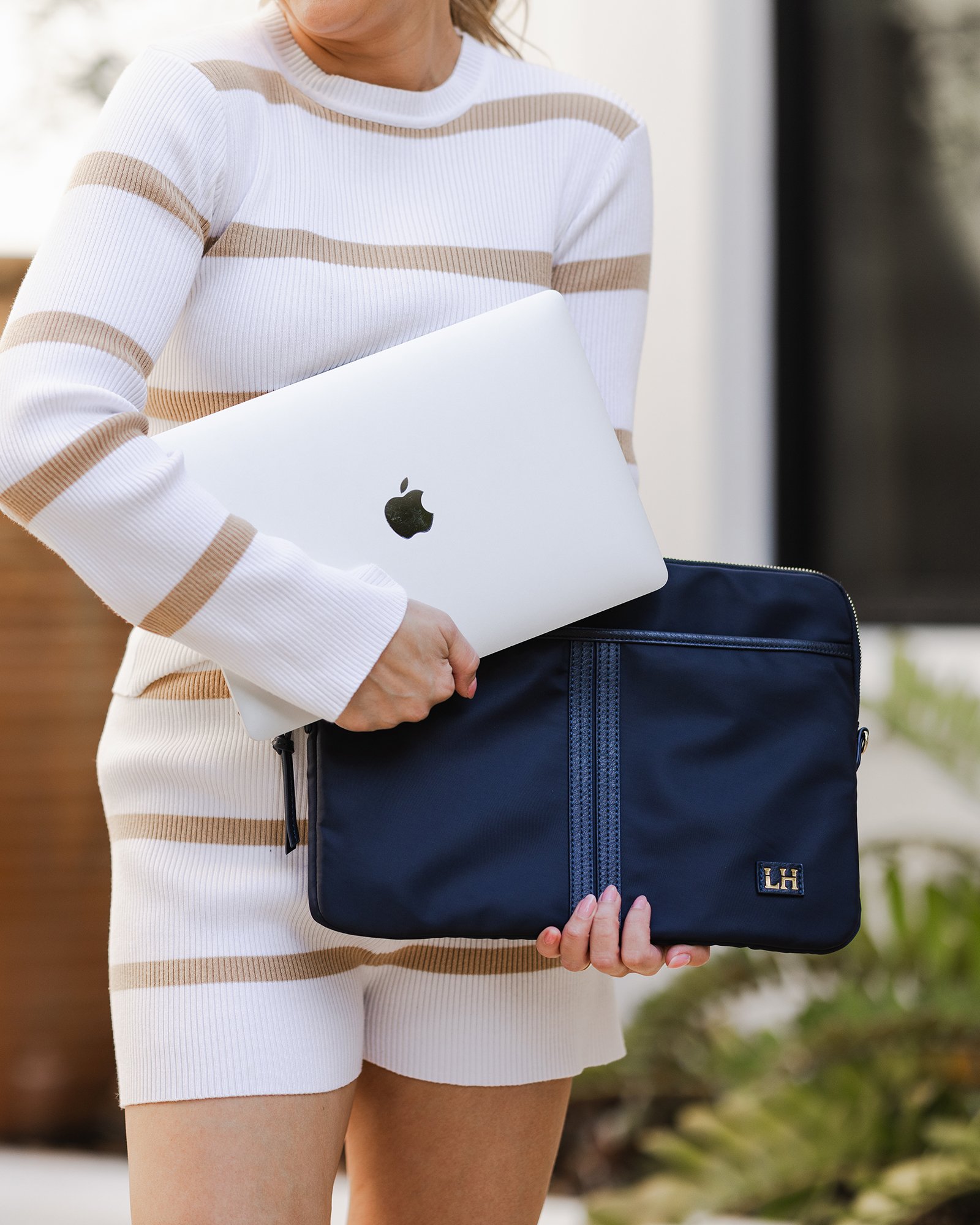 Lina Nylon Laptop Sleeve Navy