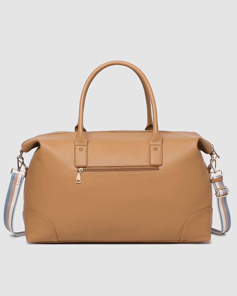 Louenhide Alexis Stripe Weekender Travel Bag Camel