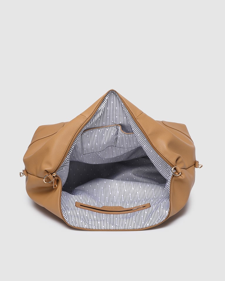 Louenhide Alexis Stripe Weekender Travel Bag Camel
