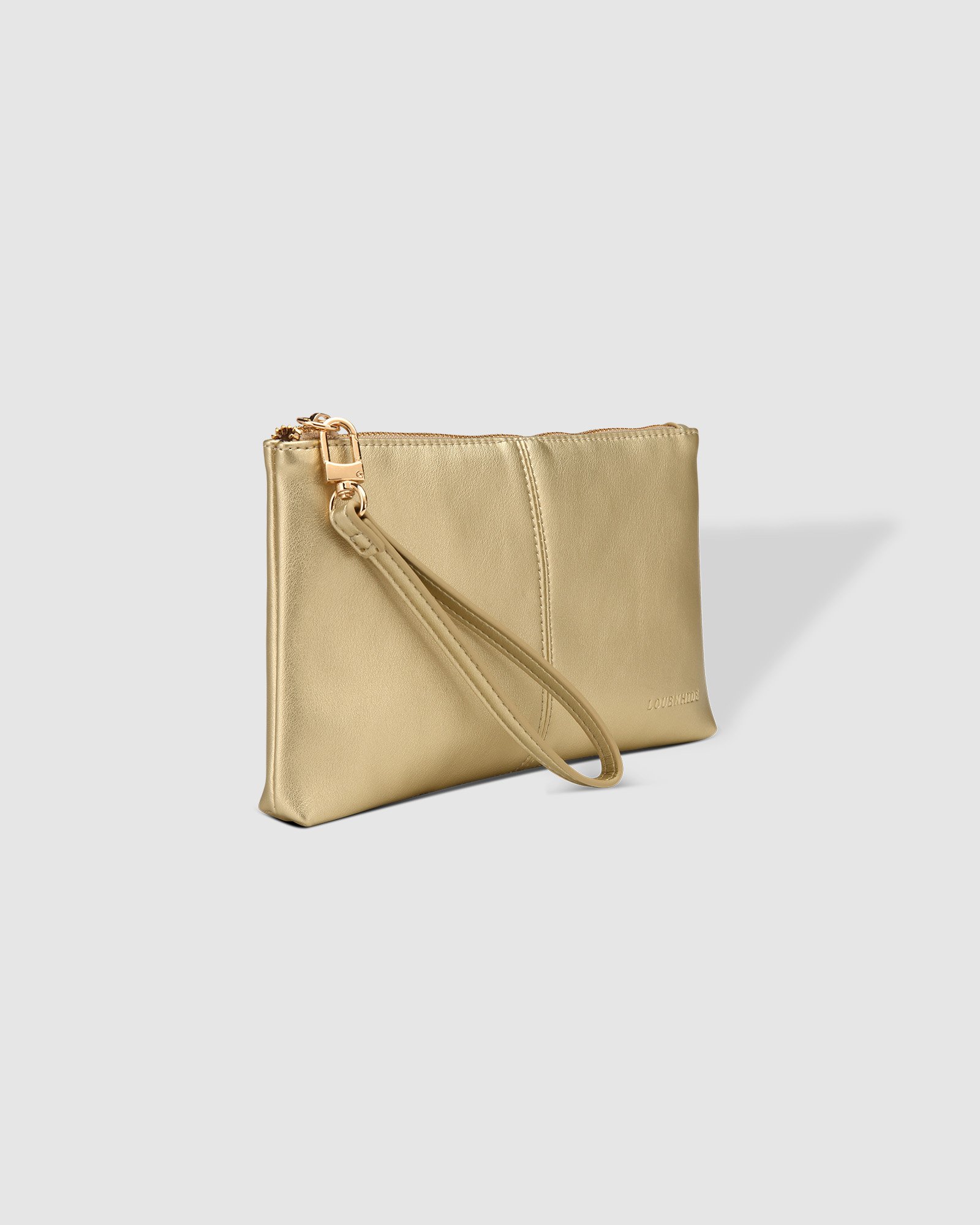 Mimi Metallic Clutch Gold