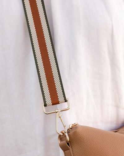Stripe Bag Strap - Tan Khaki - Lifestyle