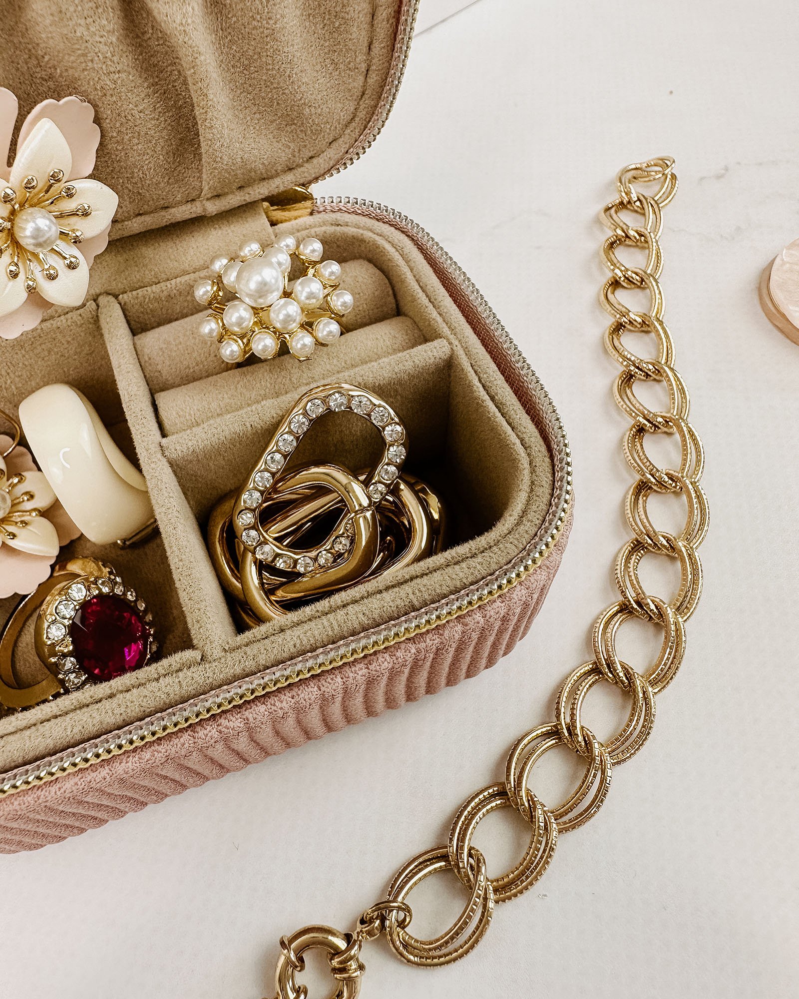 Louenhide Suzie Jewellery Case Dusty Pink