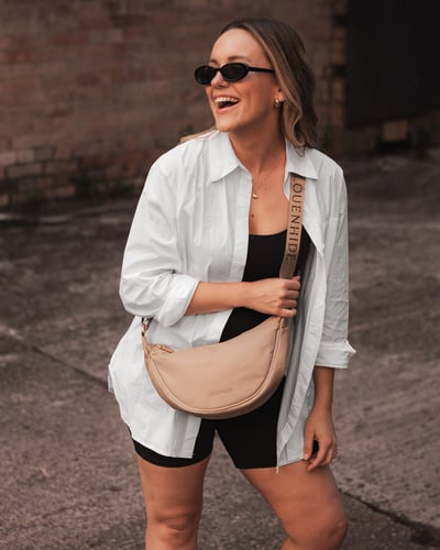 Sylvia Nylon Sling Bag - Beige - Lifestyle