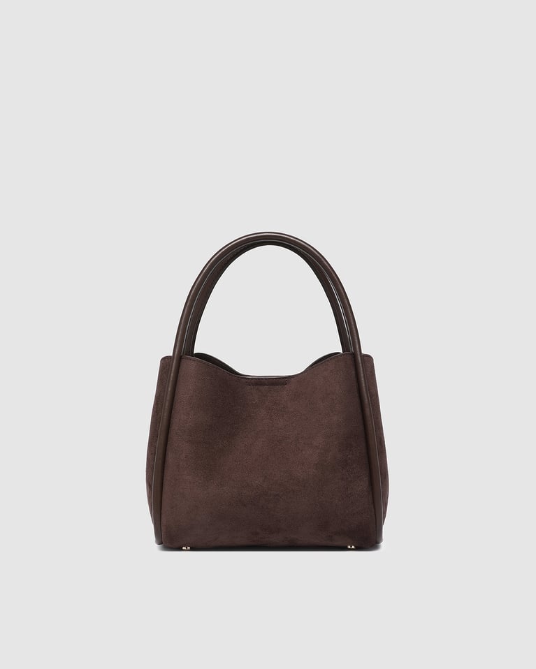 Louenhide Steffie Suede Mini Tote Bag  Chocolate