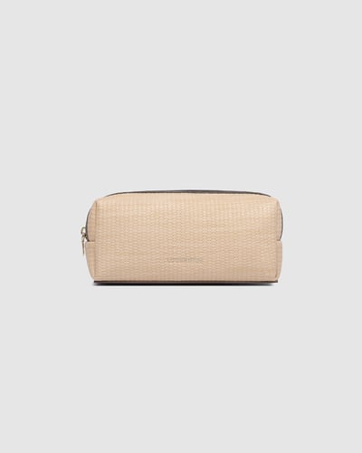 Brianna Makeup Bag with Brush Set - Natural Chocolate