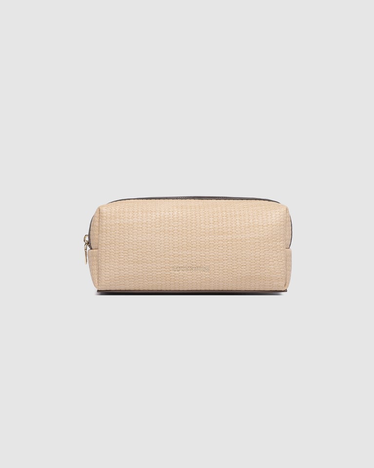 Louenhide Brianna Makeup Bag with Brush Set Natural Chocolate