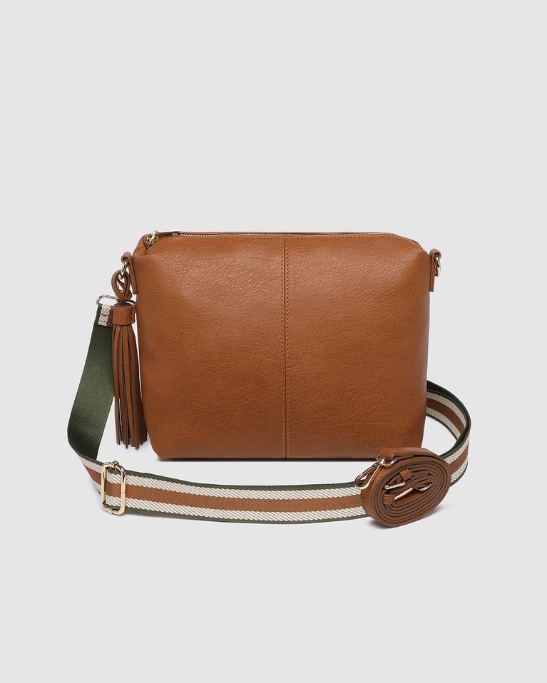 Louenhide Daisy Stripe Crossbody Bag Tan