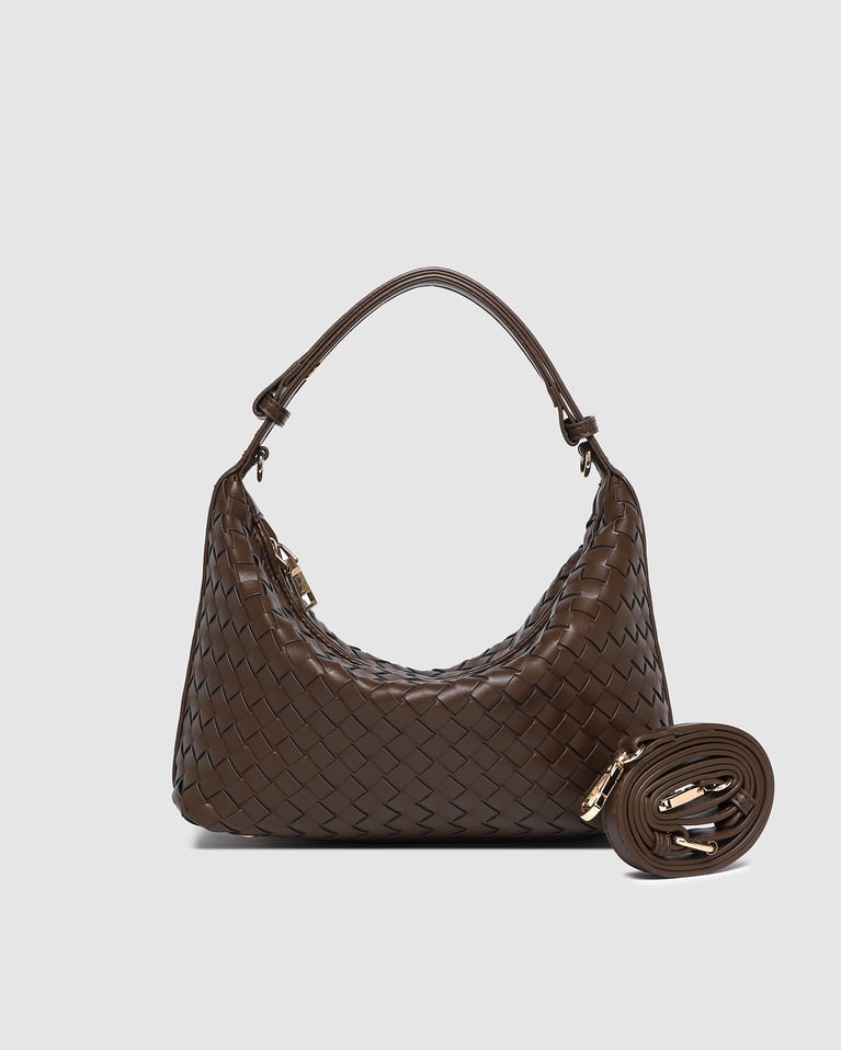 Louenhide Madeline Shoulder Bag Woven Chocolate