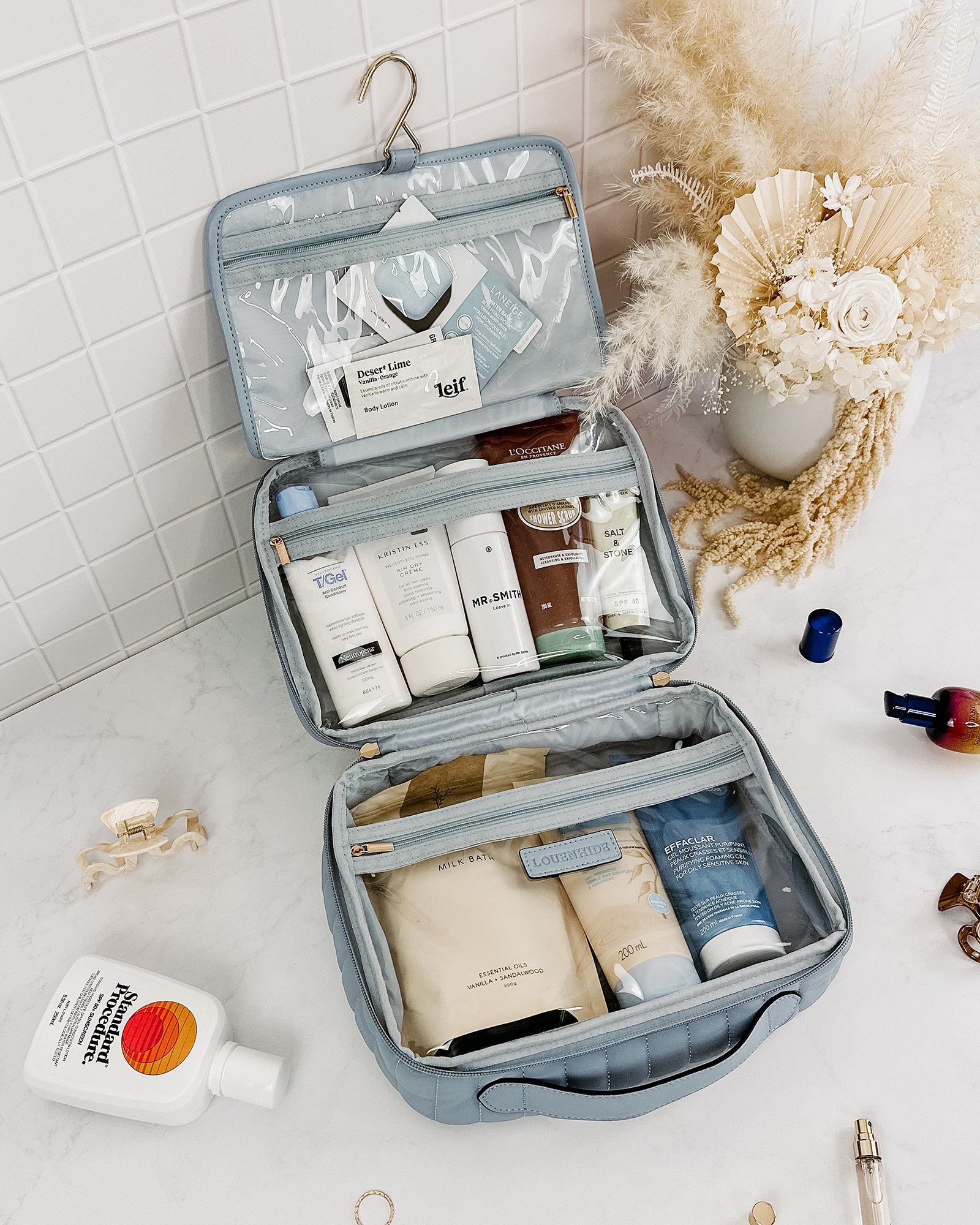 Louenhide Maggie Hanging Toiletry Case Recycled Chambray