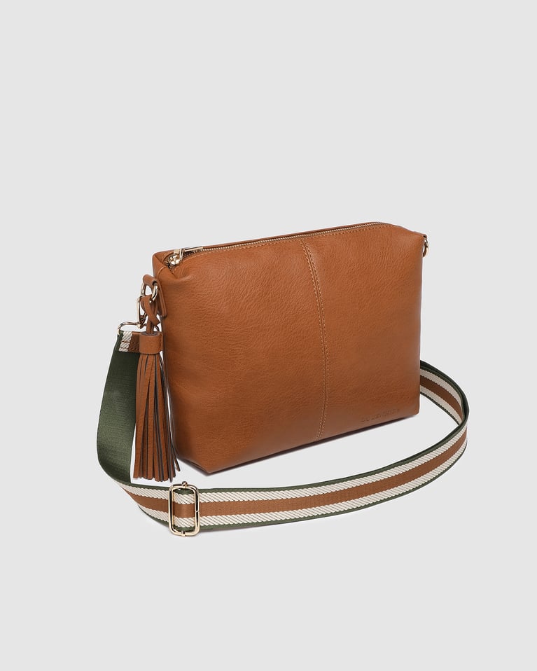 Louenhide Daisy Stripe Crossbody Bag Tan