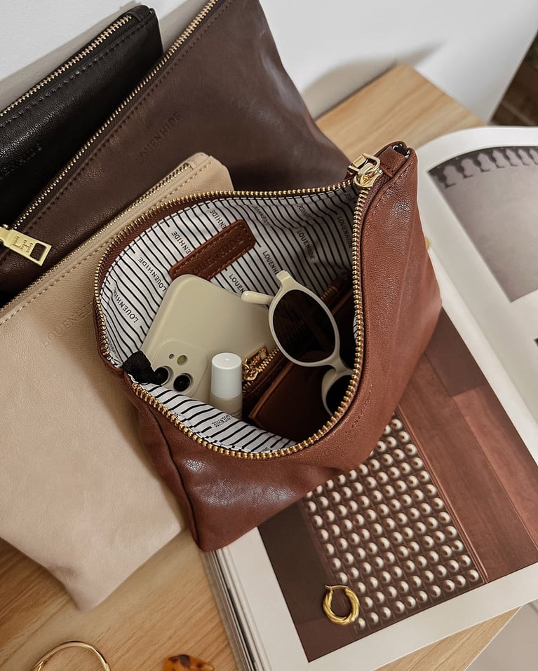 Louenhide Louie Pouch   Saddle Cognac