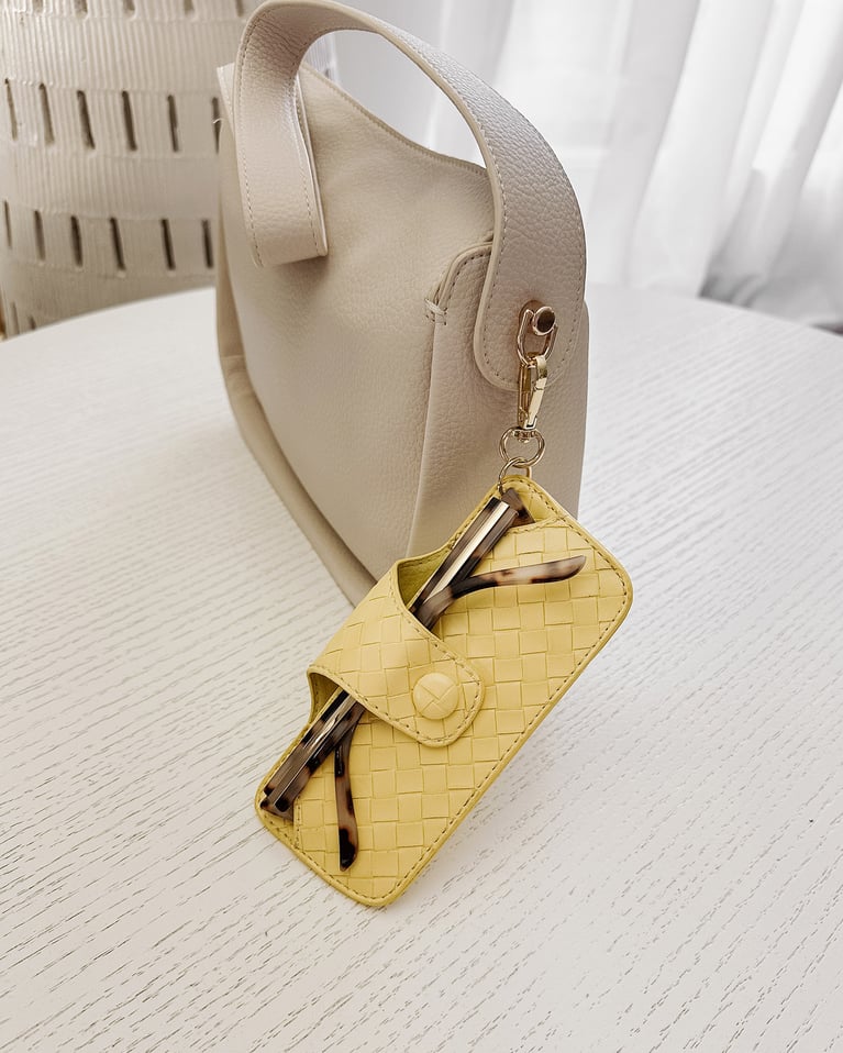 Louenhide Skittle Sunglass Case Woven Butter Yellow