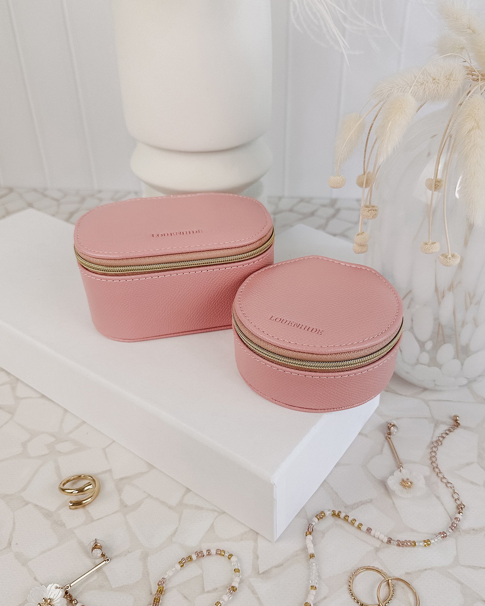 Louenhide Olive Sisco Jewellery Box Set Pink