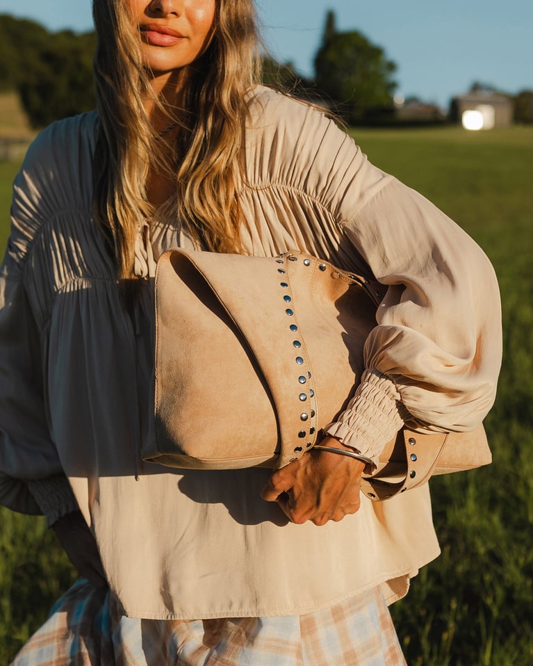 Louenhide Hailey Suede Shoulder Bag   Blonde