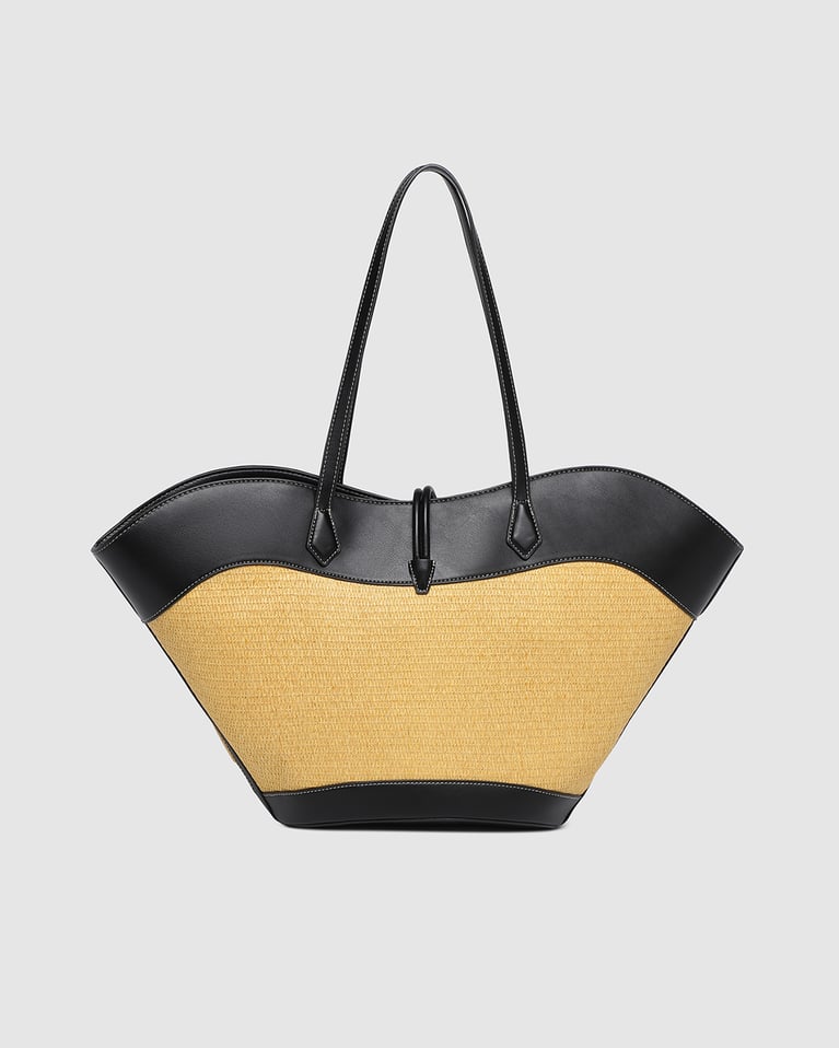 Louenhide Malta Tote Bag Raffia Black