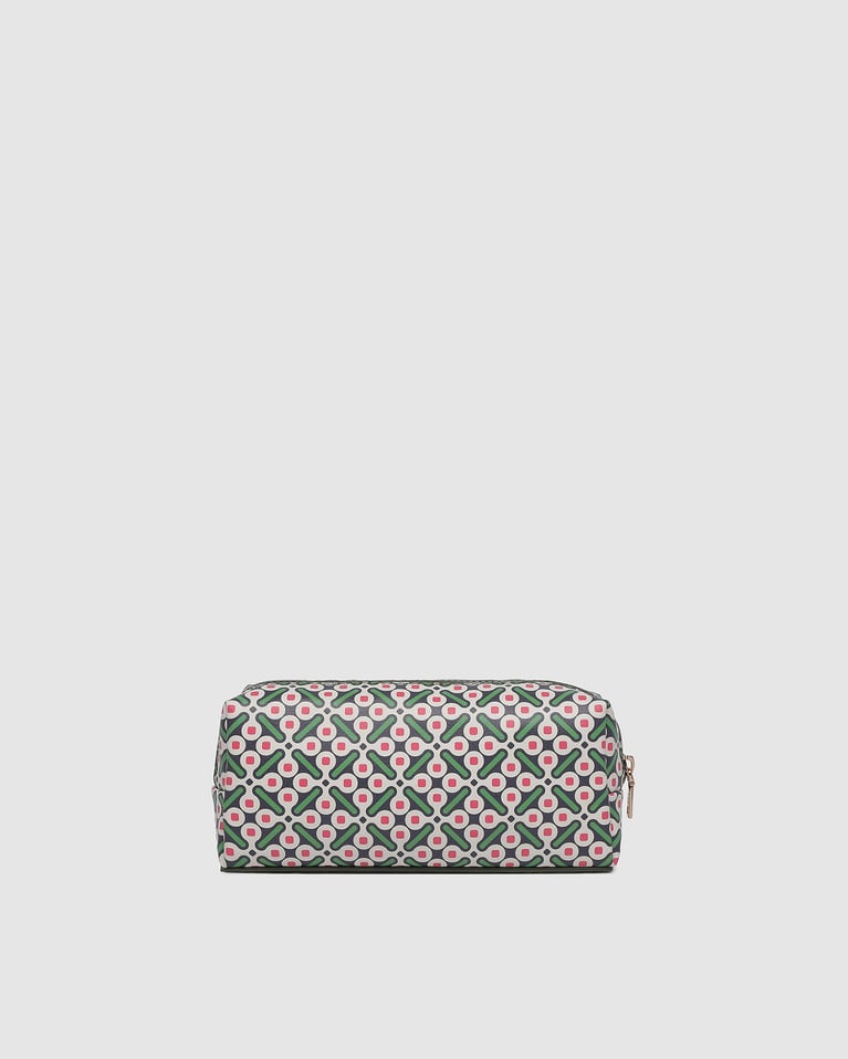 Louenhide Brianna Makeup Bag with Brush Set Retro Olive