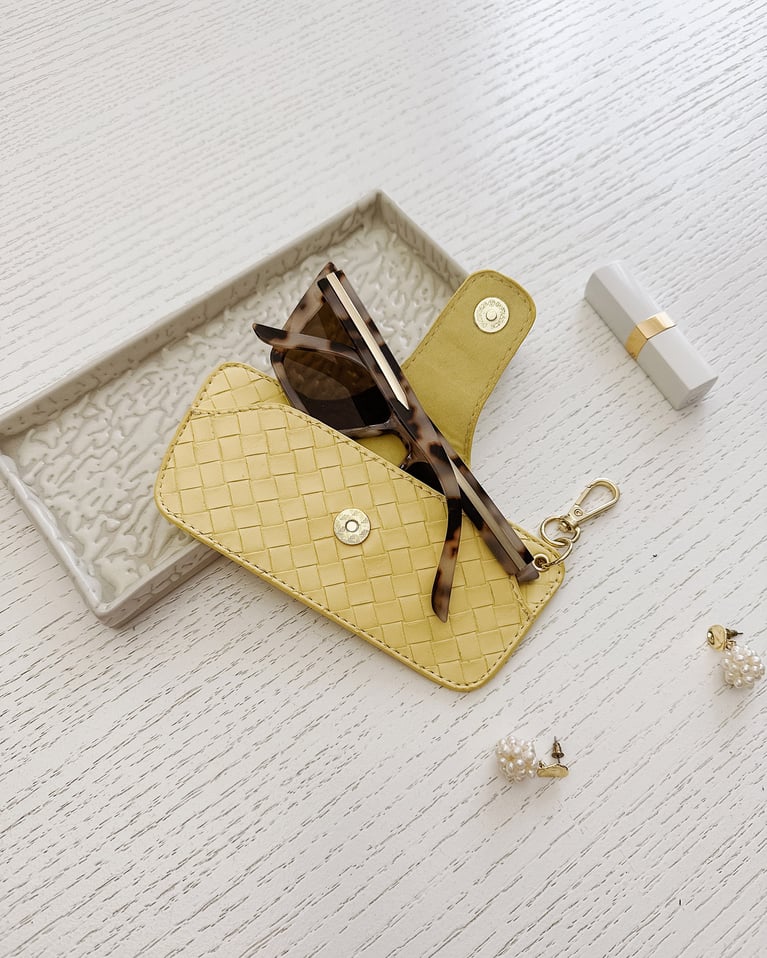 Louenhide Skittle Sunglass Case Woven Butter Yellow