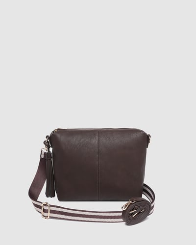 Daisy Stripe Crossbody Bag - Chocolate - Lifestyle