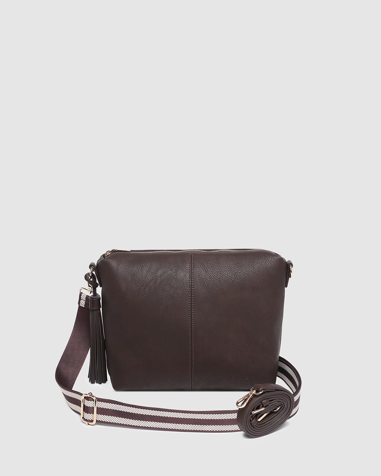 Louenhide Daisy Stripe Crossbody Bag Chocolate