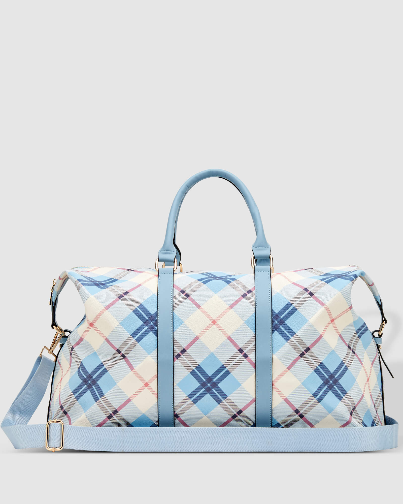 Louenhide Boston Travel Bag Plaid Blue