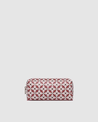 Brianna Makeup Bag with Brush Set - Retro Pink