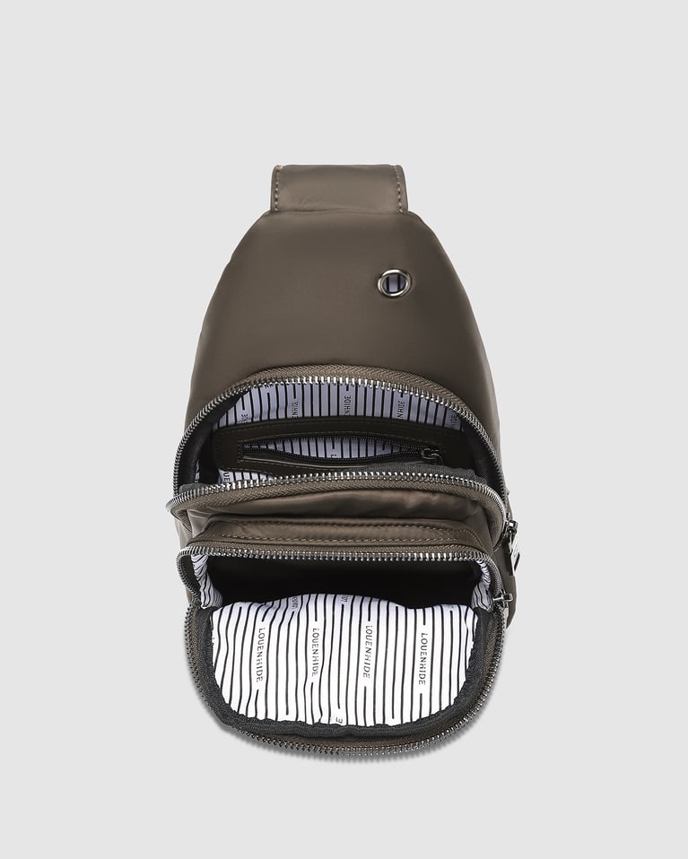 Louenhide Boyd Nylon Sling Bag Chocolate