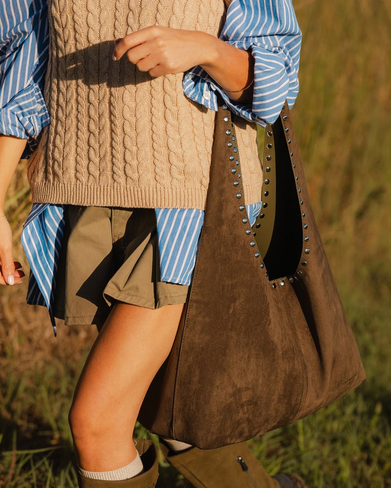 Louenhide Hailey Suede Shoulder Bag   Olive  