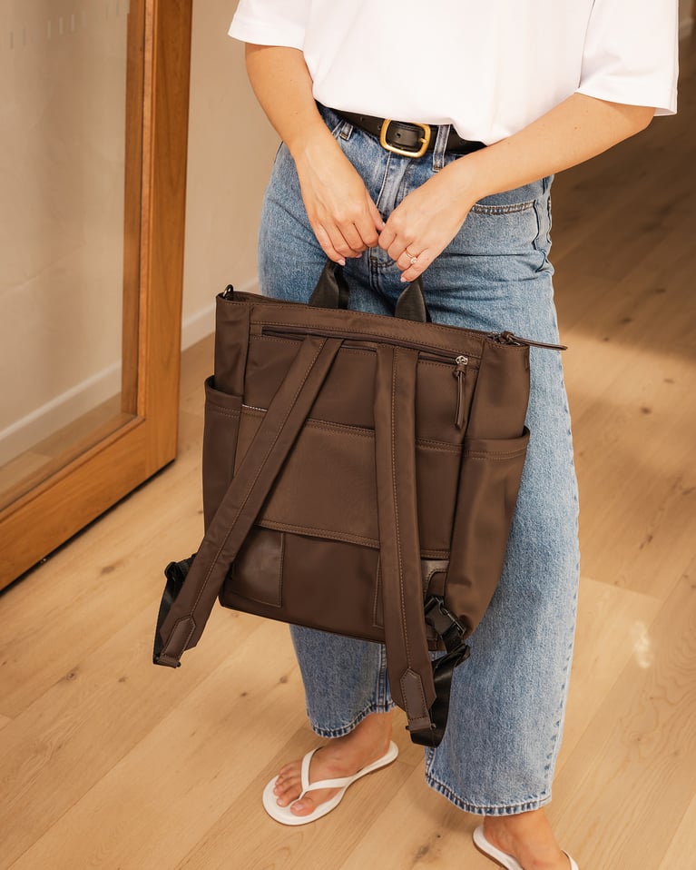 Bronx Nylon Backpack Chocolate