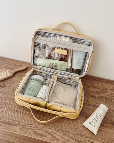 Georgie Toiletry Case - Butter Yellow - Lifestyle