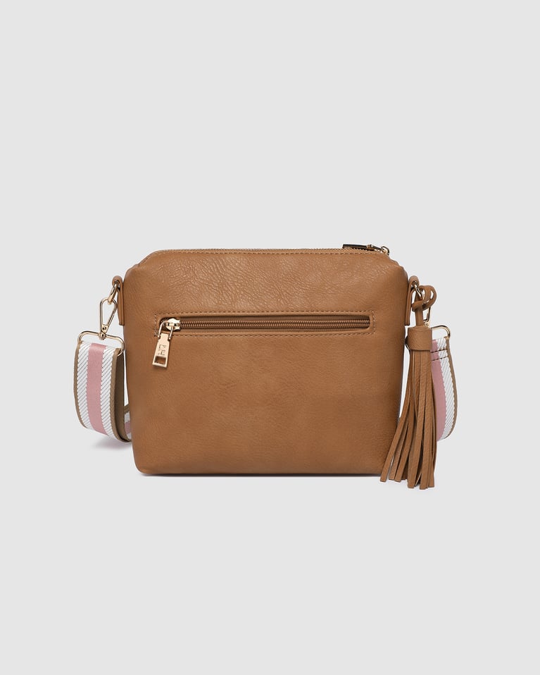 Louenhide Kasey Stripe Crossbody Bag Camel